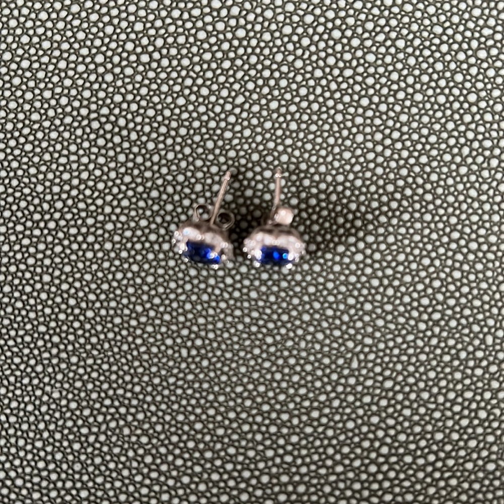 Qvc Cubic Zirconia, Sterling Silver Gemstone Stud Earrings - Picture 2 of 3